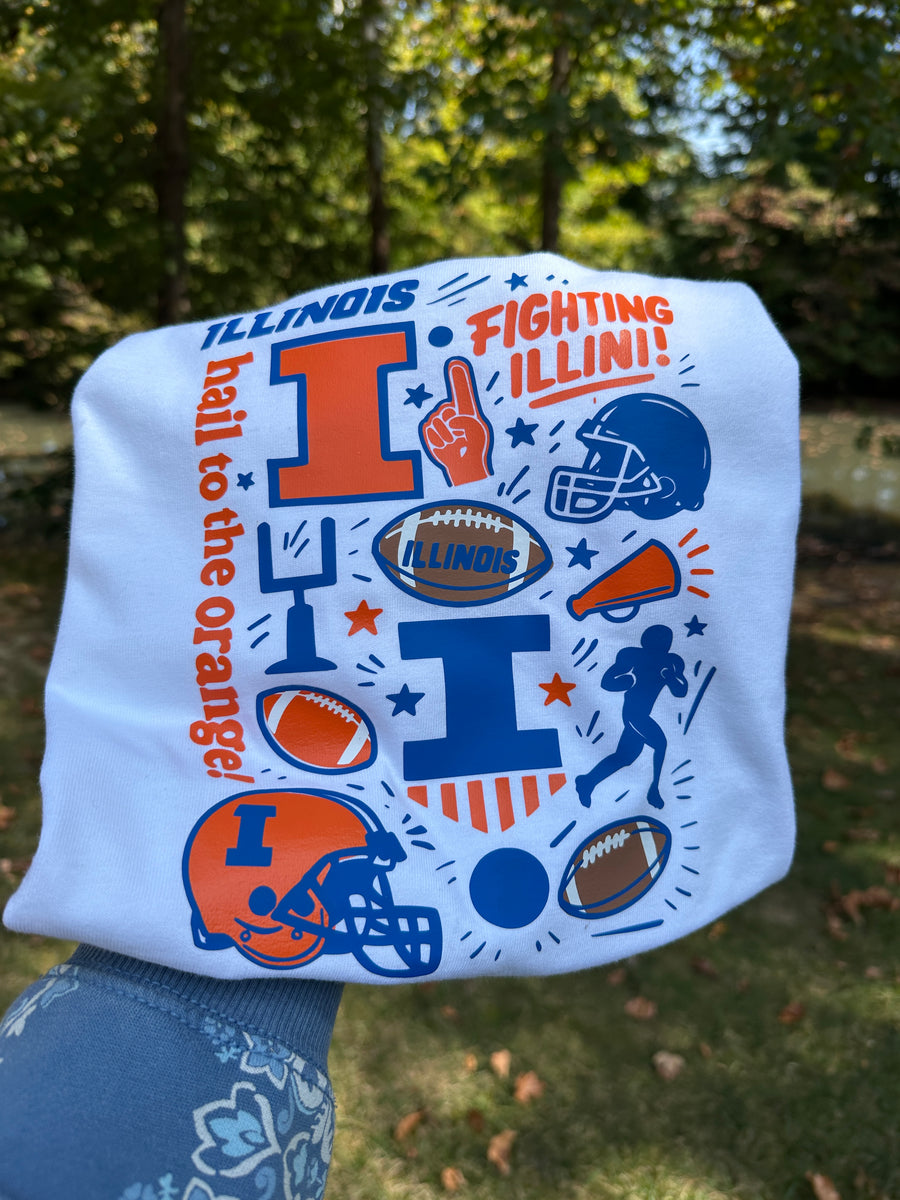 Fighting Illini Game Day Collage Tee